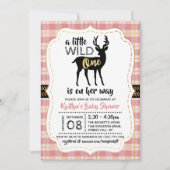 Wild One Girls Baby shower Kaart (Voorkant)