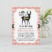 Wild One Girls Baby shower Kaart (Staand voorkant)