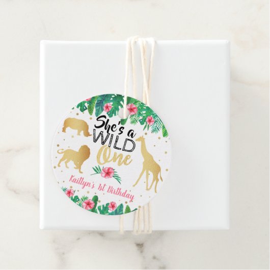 Wild One Girls First Birthday Party Bedankjes Labels (In situ)
