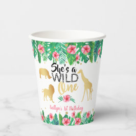 Wild One Girls First Birthday Party Papieren Bekers
