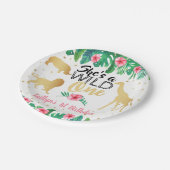 Wild One Girls First Birthday Party Papieren Bordje (Gekanteld)