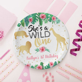 Wild One Girls First Birthday Party Papieren Bordje