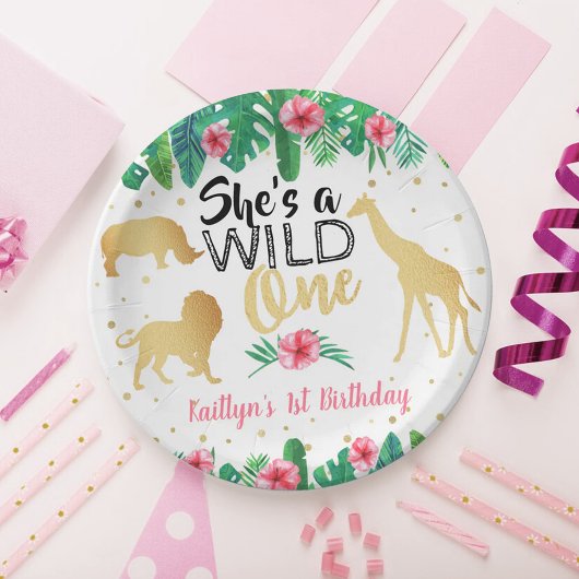 Wild One Girls First Birthday Party Papieren Bordje