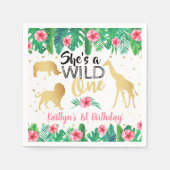 Wild One Girls First Birthday Party Servet (Voorkant)