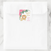 Wild one - Girls first safari, verjaardag Vierkante Sticker (Tas)