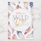 Wild One Gold 1e verjaardagsfeestje Voedselcontainer Etiket (Enkel label)