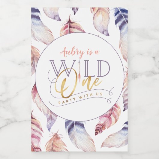 Wild One Gold 1e verjaardagsfeestje Voedselcontainer Etiket (Enkel label)