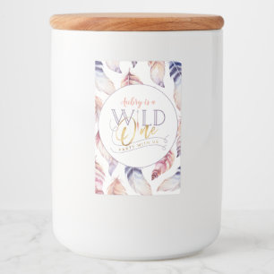 Wild One Gold 1e verjaardagsfeestje Voedselcontainer Etiket