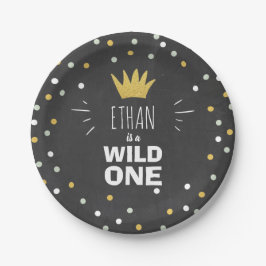 Wild One Gold Black — Borden voor eerste verjaarda Papieren Bordje