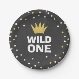 Wild One Gold Black — Borden voor eerste verjaarda Papieren Bordje