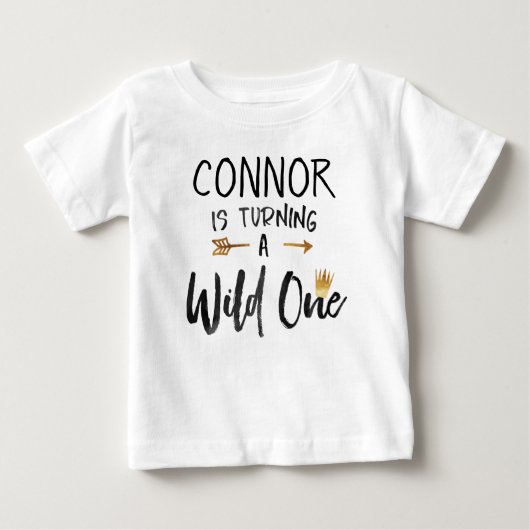 Wild One Gold Crown 1st Birthday T-shirt (Voorkant)