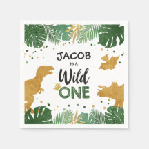 Wild One Gold Dinosaur Boy Verjaardagsafari