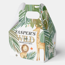 🎉🌿 Wild One Gold Green Birthday Favour Boxes Bedankdoosjes