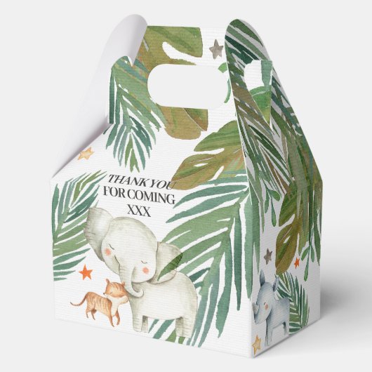 🎉🌿 Wild One Gold Green Birthday Favour Boxes Bedankdoosjes (Achterkant)