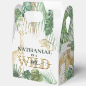 🌿🦁 Wild One Gold Green Birthday Favour Boxes Bedankdoosjes (Open)