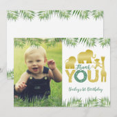 Wild One Gold Safari Dieren Dank u kaart (Voorkant / Achterkant)