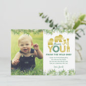 Wild One Gold Safari Foto Dank je kaart (Staand voorkant)
