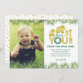 Wild One Gold Safari Foto Dank je kaart (Voorkant / Achterkant)