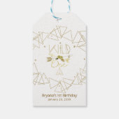 WILD ONE Goud & Wit Boho 1e Verjaardag ELKE KLEUR Cadeaulabel (Achterkant)