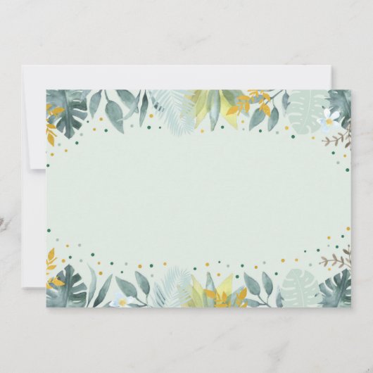 Wild One Greenery Gold Safari Birthday Kaart (Achterkant)