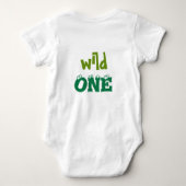 Wild One Greenery Safari Kitty Cat 1e verjaardag Romper (Achterkant)