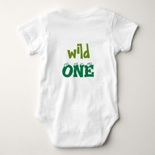 Wild One Greenery Safari Kitty Cat 1e verjaardag Romper (Achterkant)