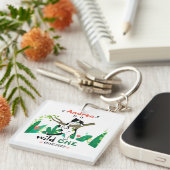 Wild One Greenery Safari Kitty Cat 1e verjaardag Sleutelhanger (Voorkant Rechts)