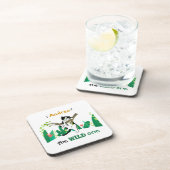 Wild One Greenery Safari Kitty Cat Birthday Bier Onderzetter (Rechterzijde)