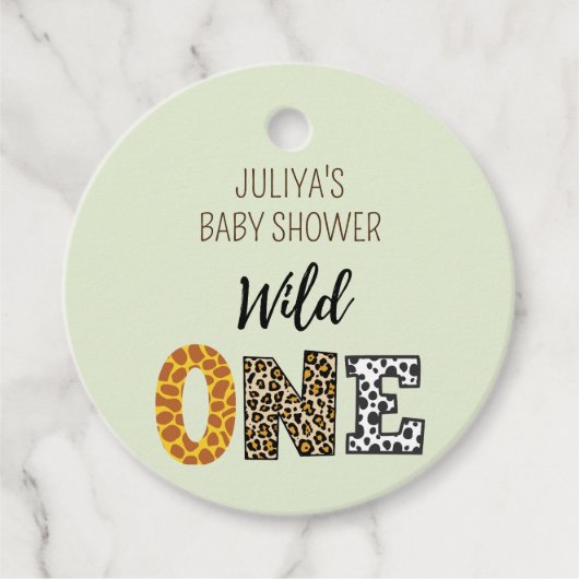 Wild One Groen baby shower Bedankjes Labels (Voorkant)
