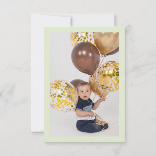 Wild One Groen fotoscript Bedankkaart (Achterkant)