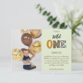 Wild One Groen fotoscript Bedankkaart (Staand voorkant)