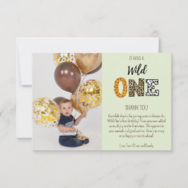 Wild One Groen fotoscript Bedankkaart