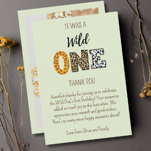 Wild One Groen fotoscript Bedankkaart