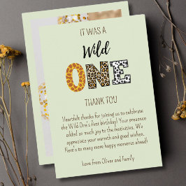 Wild One Groen fotoscript Bedankkaart