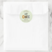 Wild One Groene jongen baby shower sticker (Tas)