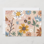 Wild One Groovy Boho Floral 1st Birthday Foto Kaart (Achterkant)