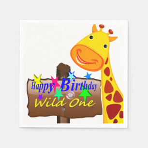 Wild One Happy Birthday Paper Napkins Servet