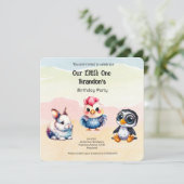 Wild One Happy Fun Woodland Animals Waterverf Kaart (Staand voorkant)