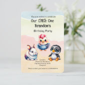 Wild One Happy Fun Woodland Animals Waterverf Kaart (Staand voorkant)