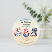 Wild One Happy Fun Woodland Animals Waterverf Kaart (Staand voorkant)