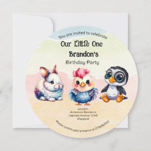 Wild One Happy Fun Woodland Animals Waterverf Kaart