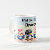 Wild One Happy Fun Woodland Animals Waterverf Koffiemok (Voorkant links)