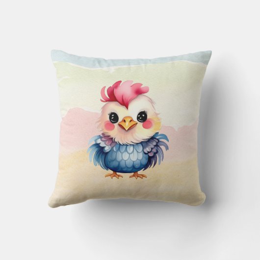 Wild One Happy Fun Woodland Animals Waterverf Kussen (Achterkant)