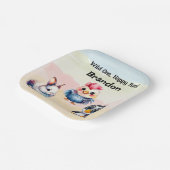 Wild One Happy Fun Woodland Animals Waterverf Papieren Bordje (Gebogen)