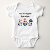 Wild One Happy Fun Woodland Animals Waterverf Romper (Voorkant)