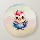 Wild One Happy Fun Woodland Animals Waterverf Rond Kussen (Achterkant)