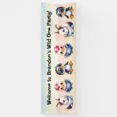 Wild One Happy Fun Woodland Animals Waterverf Spandoek (Verticaal)