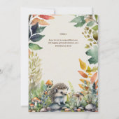 Wild One Hedgehog Baby Woodland Animals Kaart (Achterkant)