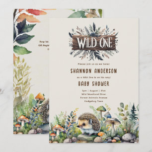 Wild One Hedgehog Baby Woodland Animals Kaart