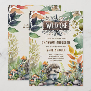 Wild One Hedgehog Baby Woodland Animals Kaart